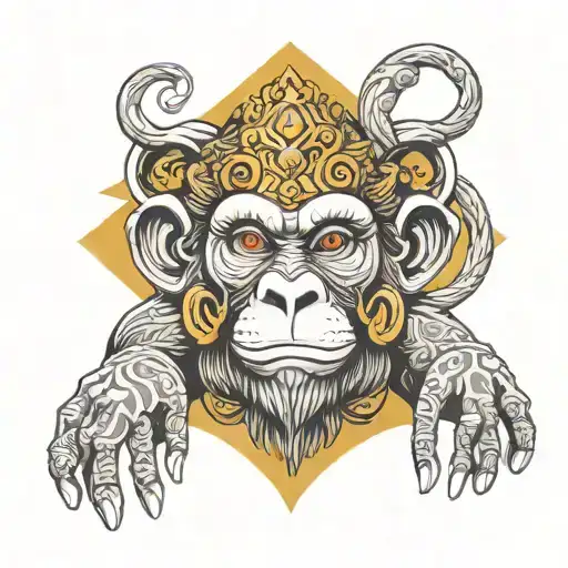 Monkey God Figure Surrounded