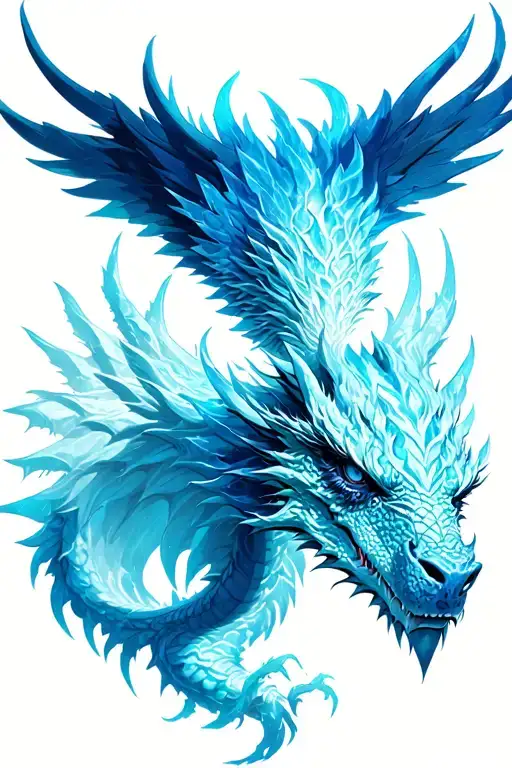 Ice Dragon With Phoenix Face