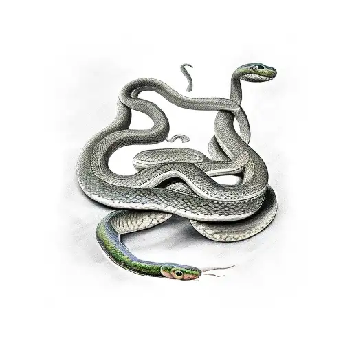 2 Snakes Wrapping Around The Word Faith In Cursive