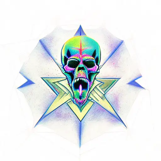 Demonic Skull Pentagram Space