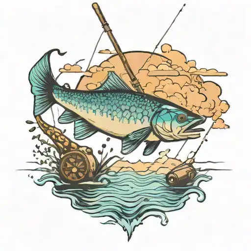 Lake And Fishing Rod