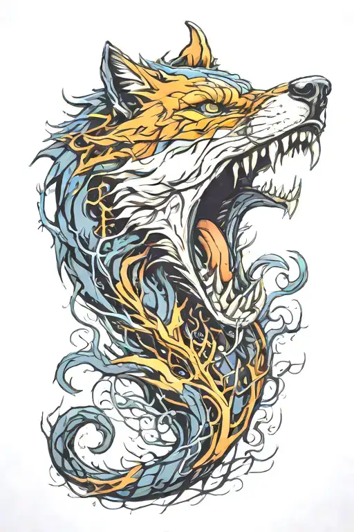 Wolf Chaning Into Venom Marvel