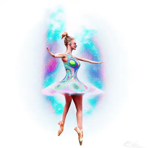 Dancing Girl With Dna Shaped Dress