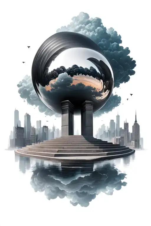 Black Cloud Gate Sculpture