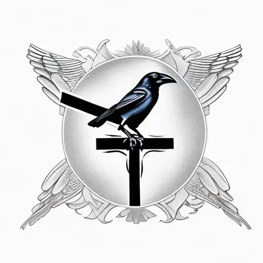 Crow On A Christ Cross