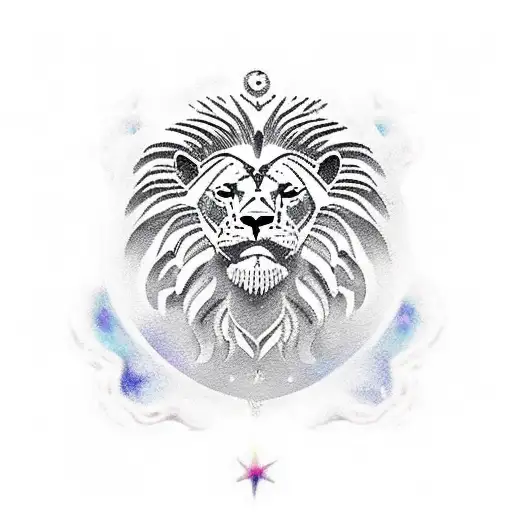 Zodiac Lion Symbol With Birth Date In Roman