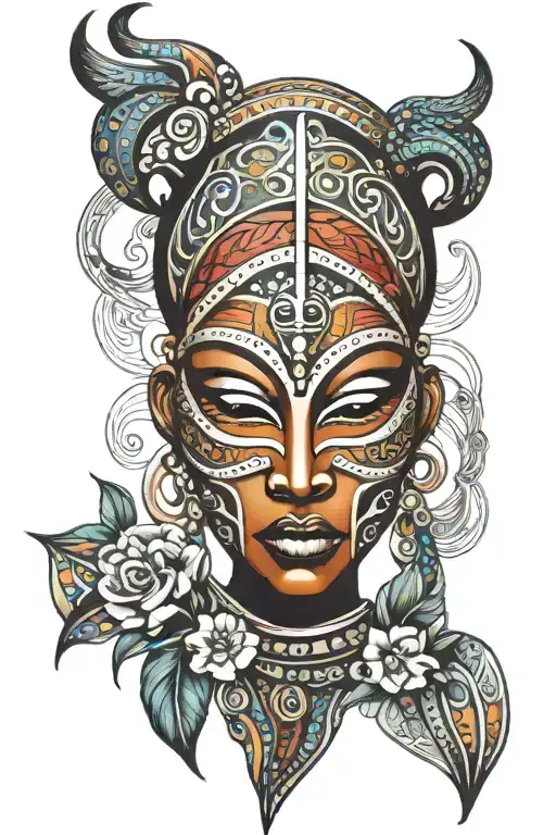 African Mask Femenin Strong