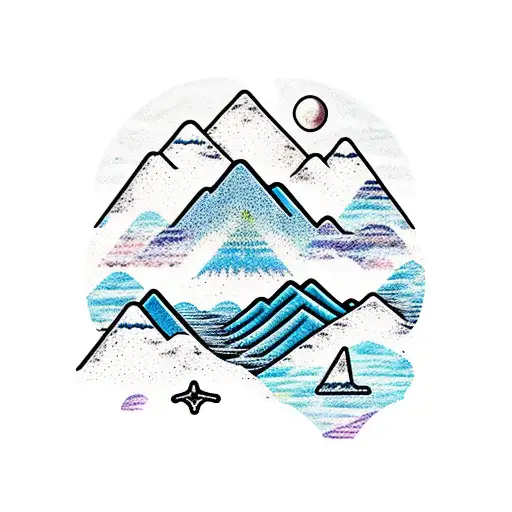 Mountain Scene Oceans Moon