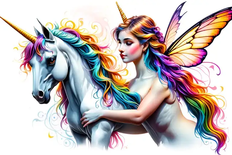 Unicorn And A Fairy