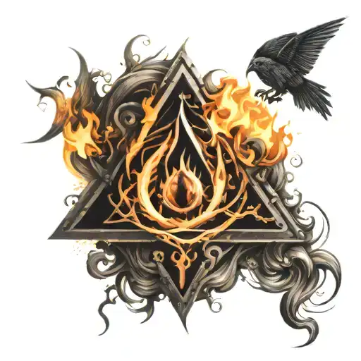 Alchemy Symbols Air Surrounded By Fire Element Symbol