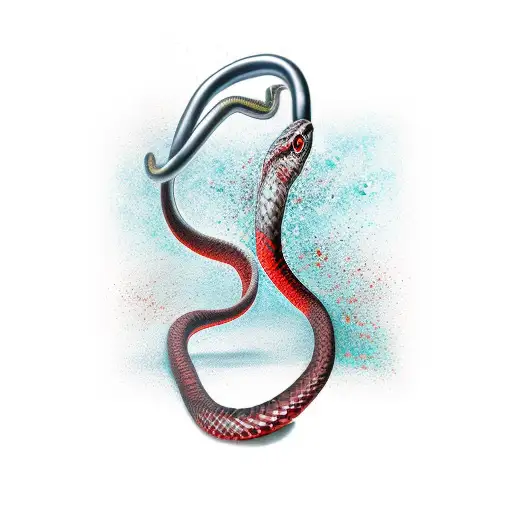 Red Snake Wrapped Around Ankle