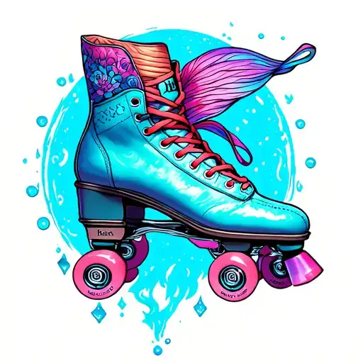 Mermaid Tail And Roller Skate