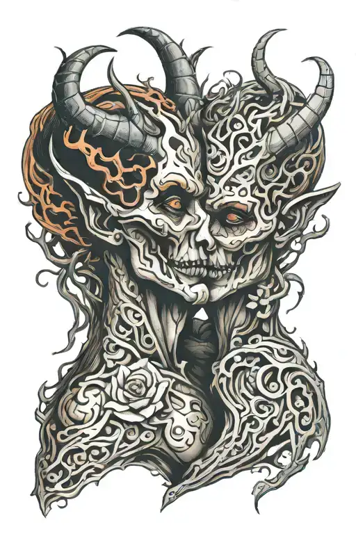 Loving Demon Couple Huging