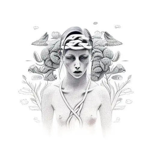 Girl Intertwined With Nature