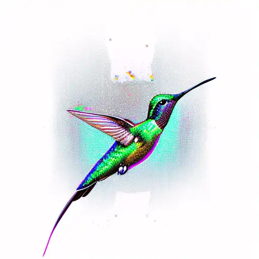 A Hummingbird With Cyberpunk Styled Ski Colors
