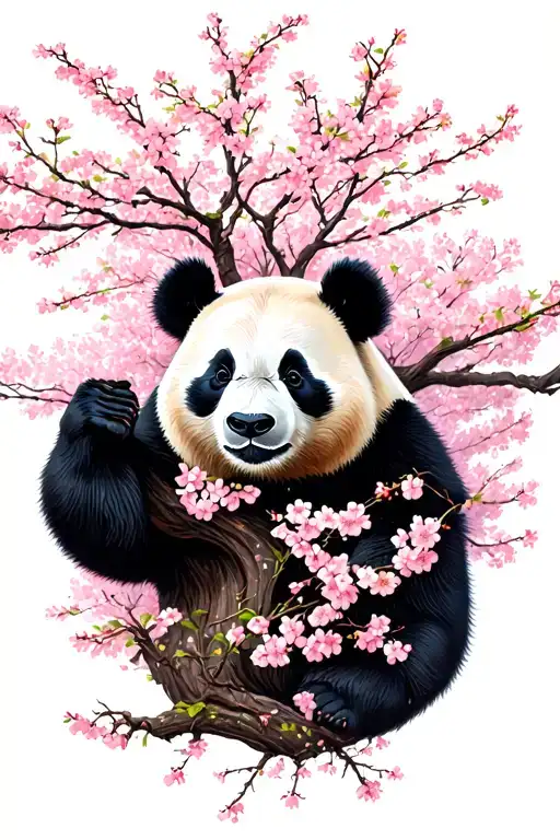 Panda Amongst Cherry Blossom Trees