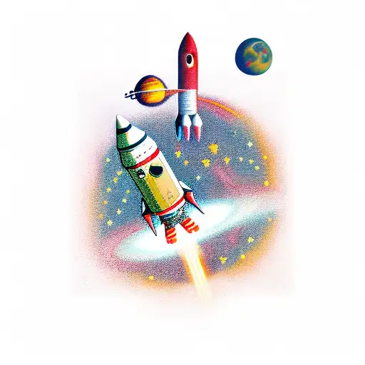 Outer Space And Rocket Launch And Future