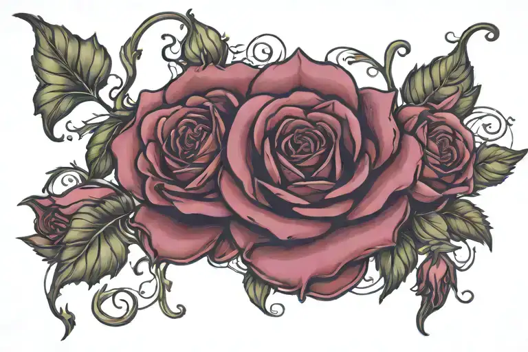 Rose And Carnation Flower Vine Winding