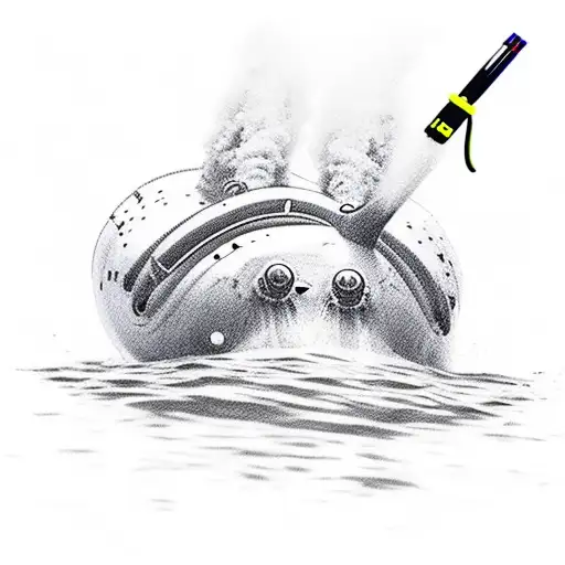 Submarine Sketch Realistic Under Water