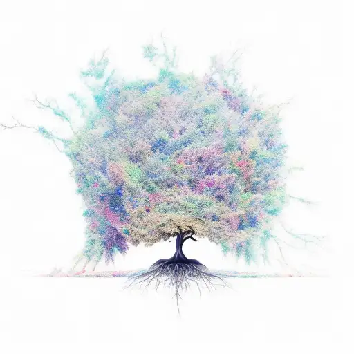 A Guitar Tree Growing From The Earth With Musical Notes As Leaves