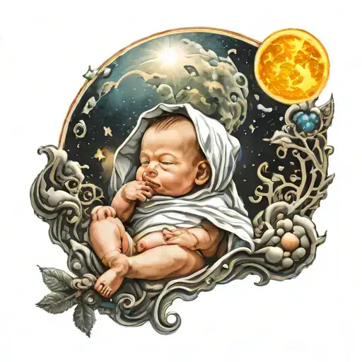 Full Moon Sun Newborn Baby Salvador