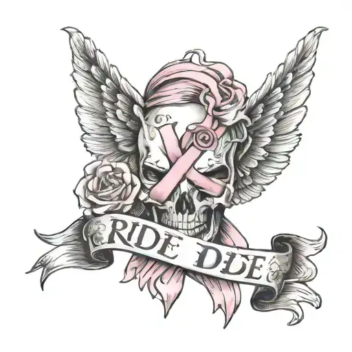 Theme Breast Cancer Ribbon Written Ride Or Die