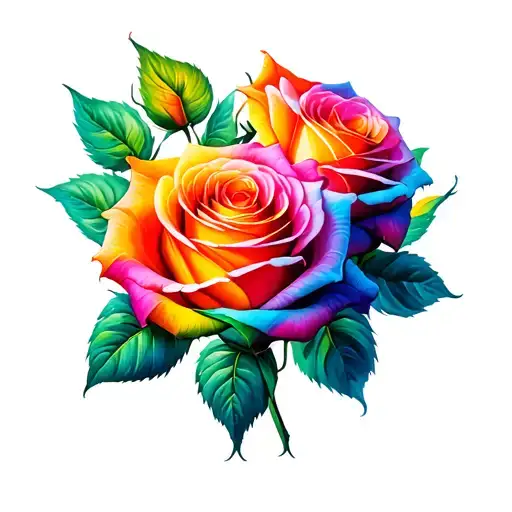 2 Rainbow Roses