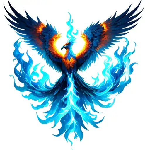 Phoenix With Blue Fire Rising