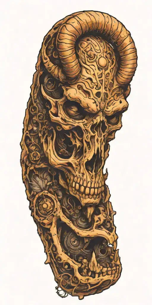 Minotaur Head Alien Skull