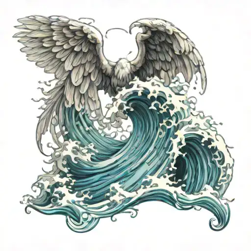 Angel Wings Ocean Wave Crashing
