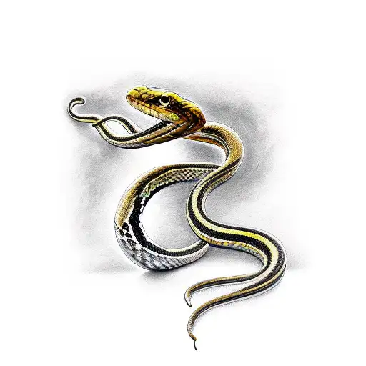 Snake Sillhuette Made From Ink