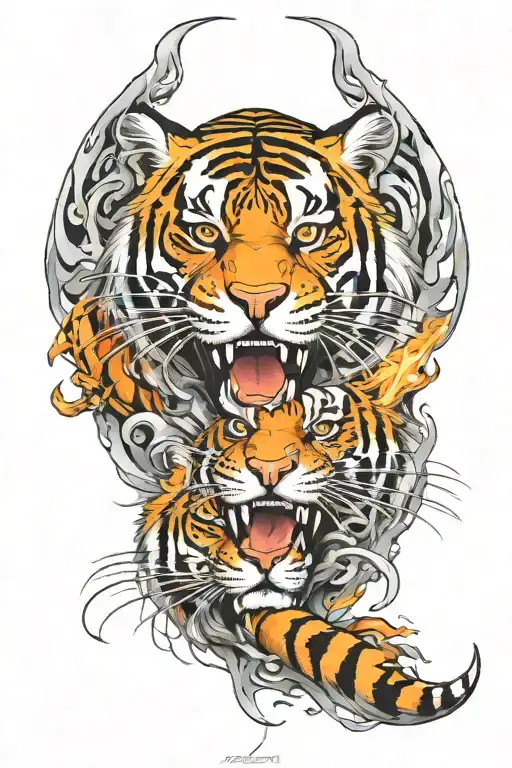 Fire Tiger Trident Intertwined