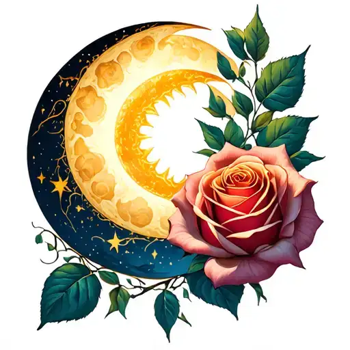 Roses And The Sun And Moon Intertwined