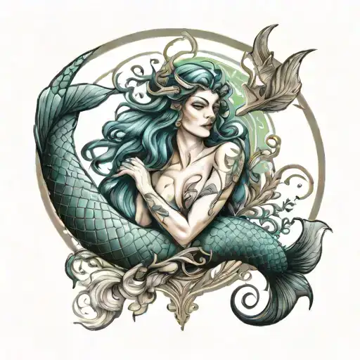 Capricorn And Mermaid
