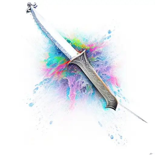 Sword With Water Wrapping Around It