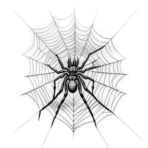 Spider With Web In Background