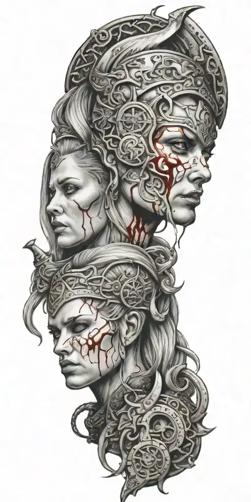 Multiple Viking Women Bloody