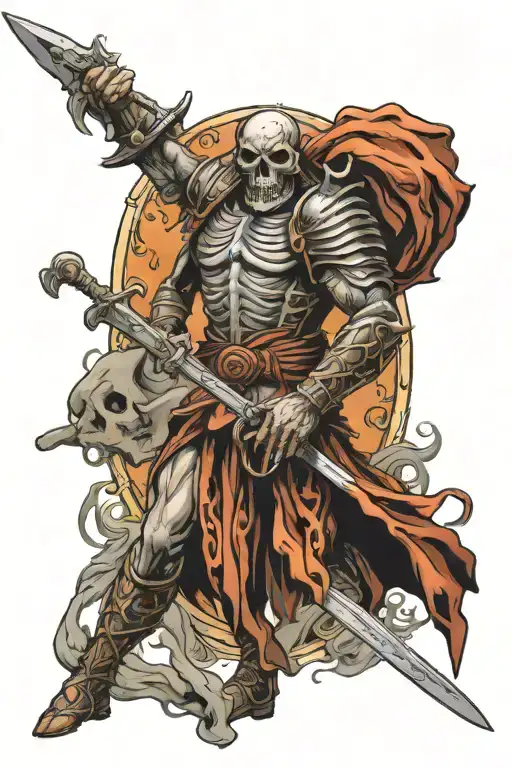 Dead Warrior Wielding A Sword