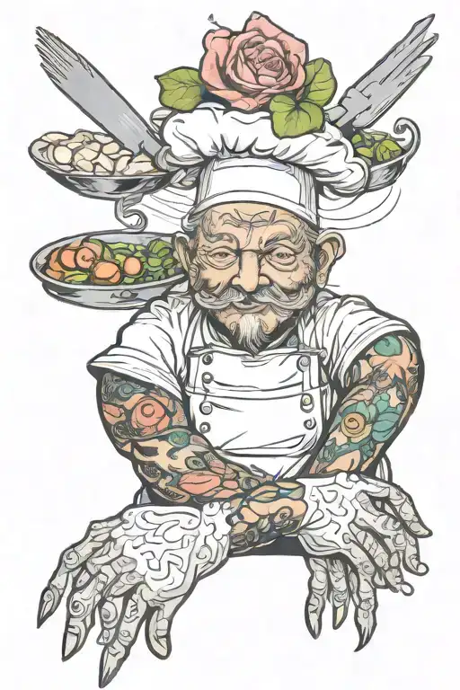 Tattoo For Chef In Fore Arm Depicting Believing And Manifesting