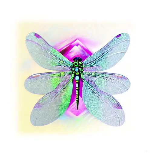 Dragonfly Made Of Diamond-shaped Glass Tiles