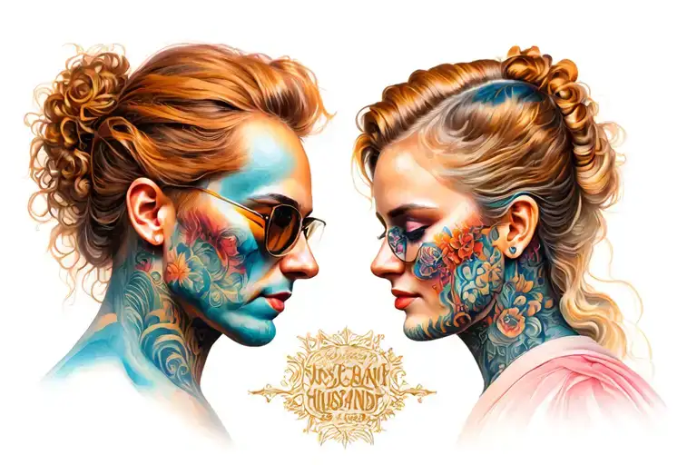 Depection Husband And Wife Moving Forward They Both