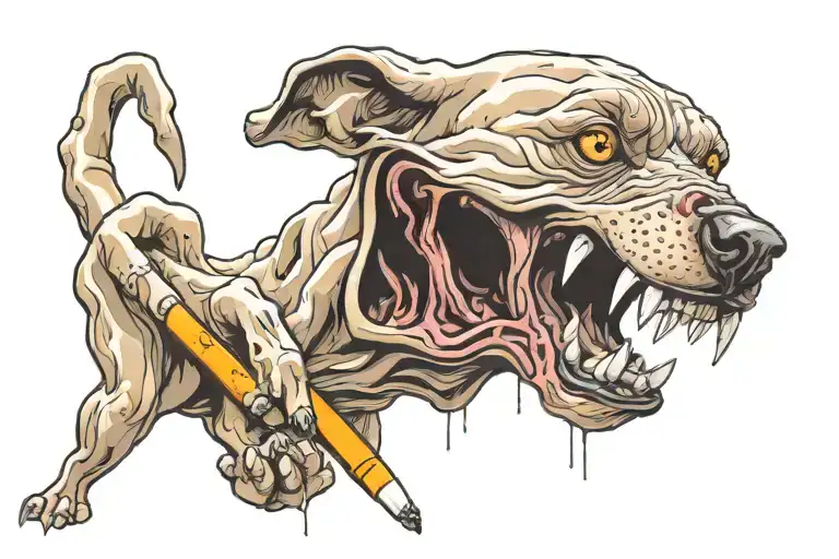 Rabid Dog Eating Cigarettes Fucked