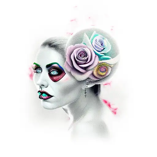 Portrait Of A Woman Half Seductive And Half Evil