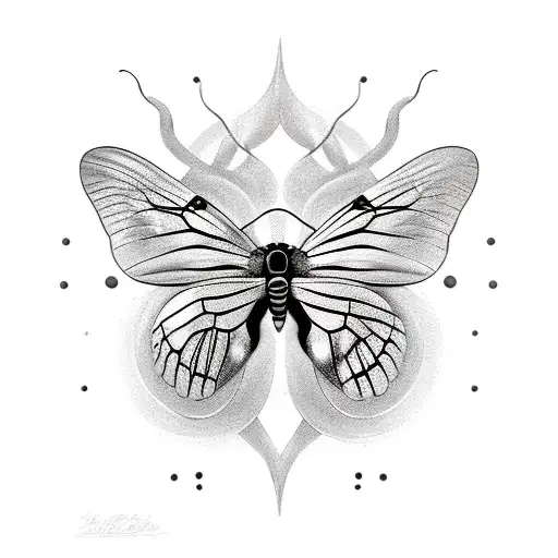 Vintage Black And White Butteryfly