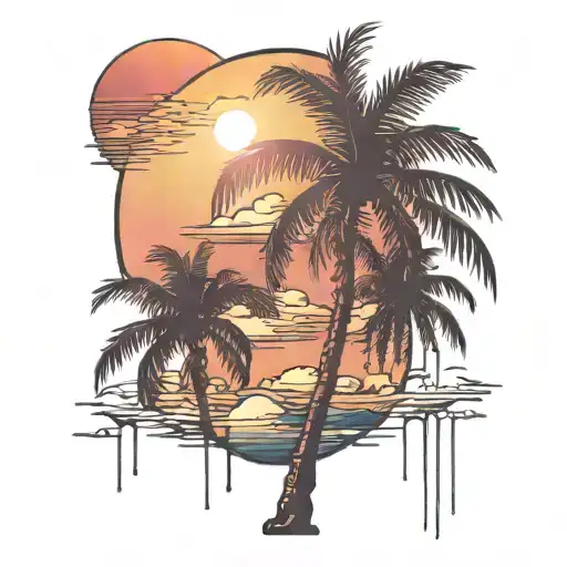 Palm Tree Sunset Sky