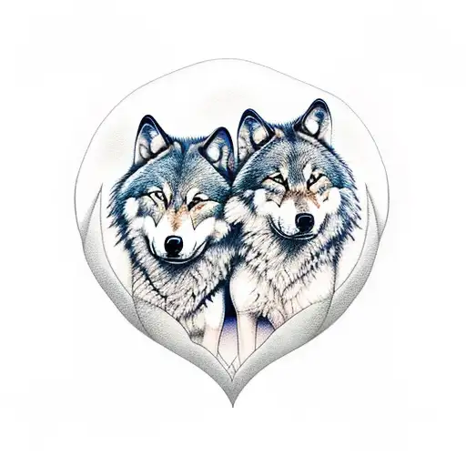 Mother And Son Wolf Sleeping Next To Eachother