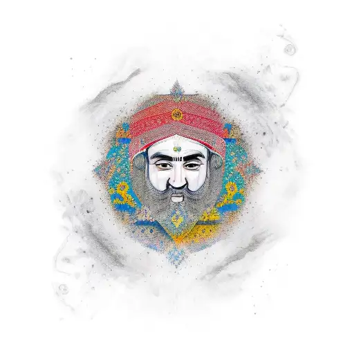 This Shall Too Pass In Persian Caligraphy With Traditioal Cultural Background Covering The Forearm