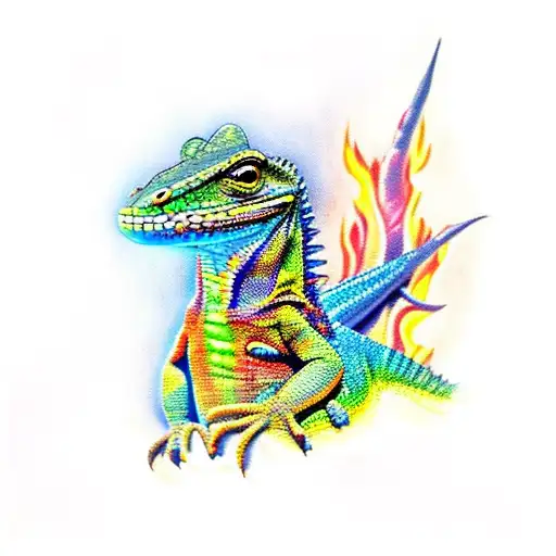 Lizard In Fire