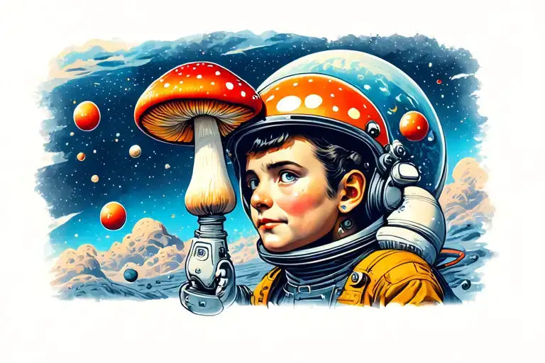 Dunno From The Soviet Cartoon With A Mushroom On The Head In Space