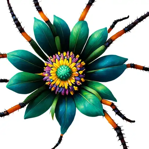Spider Flowers Folk Art